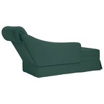 vidaXL Fauteuil long et traversin accoudoir droit vert foncé velours