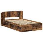 vidaXL Cadre de lit avec rangement Bois ancien 120 x 200 cm