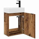 vidaXL Meuble de salle de bain avec robinet Bois ancien