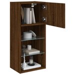 vidaXL Meuble TV avec lumières LED chêne marron 40 5x30x90 cm