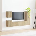 vidaXL Ensemble meuble TV 4 Pièces Chêne Sonoma Bois d'ingénierie