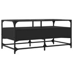 vidaXL Table basse avec dessus en verre noir 98 5x50x45 cm acier