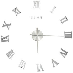 vidaXL Horloge murale 3D Design moderne Argenté 100 cm XXL