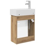 vidaXL Meuble de salle de bain avec robinet Chêne artisanal