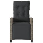 vidaXL Chaise inclinable de jardin et repose-pied gris résine tressée