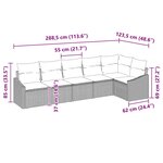 vidaXL Set de jardin de 6 pièces avec coussins gris clair en poly rotin