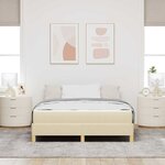 vidaXL Lit à ressorts Crème et marron 140 x 190 cm