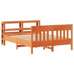 vidaXL Cadre de lit sans matelas cire marron 135x190cm bois pin massif