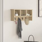vidaXL Porte-manteau mural avec étagère Montage mural avec stockage Chêne sonoma 50 x 16 x 26 cm