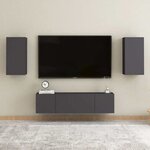 vidaXL Meubles TV 2 Pièces Gris 30 5x30x60 cm Bois d’ingénierie