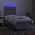 vidaXL Sommier à lattes de lit avec matelas et LED Gris clair 90x190cm