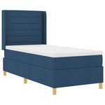vidaXL Lit à ressorts avec bandes LED Bleu 90 x 190 cm tissu