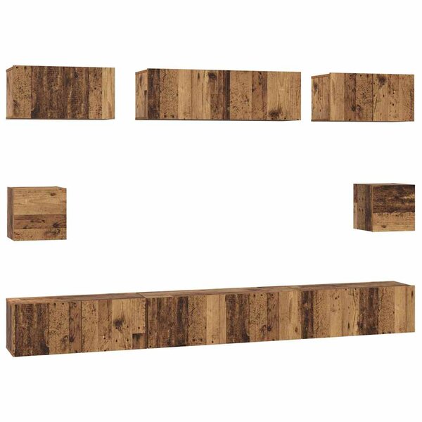 vidaXL Ensemble de meubles TV 8 Pièces Bois ancien Bois d'ingénierie