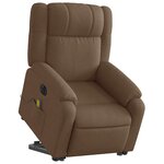 vidaXL Fauteuil inclinable de massage électrique Marron Tissu