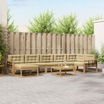 vidaXL Ensemble de canapés d'extérieur 8 Pièces Blanc et Beige