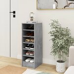 vidaXL Armoire à chaussures Gris béton 31 5x35x90 cm Bois d'ingénierie