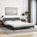 vidaXL Cadre de lit sans matelas gris foncé 180x200 cm tissu