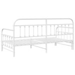 vidaXL Cadre de lit de jour avec tête de lit Blanc 107 x 203 cm Acier