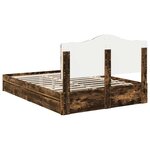 vidaXL Lit de Rangement Chêne fumé 140 x 190 cm Bois d'ingénierie