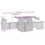 vidaXL Salon de jardin 6 Pièces avec coussins noir résine tressée