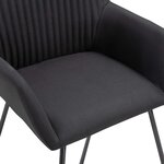 vidaXL Chaises à manger lot de 2 noir tissu