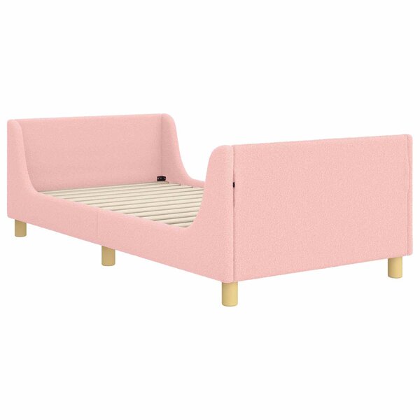 vidaXL Cadre de lit pour enfants avec tête de lit Rose 90 x 190 cm