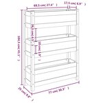 vidaXL Jardinière Gris 77x25x104 5 cm Bois massif de pin