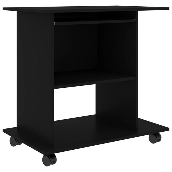Bureau table poste de travail meuble d'ordinateur informatique étude d'ordinateur 80 x 50 x 75 cm bois d'ingénierie noir 02_0023749