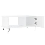 vidaXL Table basse Blanc brillant 90x50x40 cm Bois d'ingénierie
