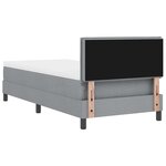 vidaXL Lit à ressorts avec matelas Gris clair 100x200 cm Tissu
