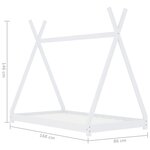 vidaXL Cadre de lit d'enfant Blanc Bois de pin massif 80x160 cm