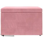 vidaXL Tabouret Rose 61 x 41 x 40 cm Velours et Bois Composite