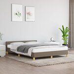 vidaXL Cadre de lit sans matelas taupe 140x190 cm tissu