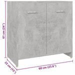 vidaXL Ensemble de meubles de salle de bain 4 Pièces Gris béton