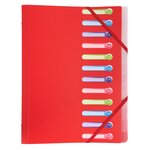 Trieur Polypropylène 3 Rabats 12 Compartiments Opak - Couleurs Assorties - X 10 - Exacompta