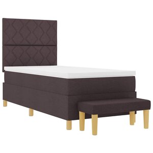 vidaXL Lit à ressorts avec matelas Marron foncé 90 x 200 cm tissu