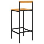 vidaXL Tabourets de bar lot de 2 noir résine tressée et bois d'acacia