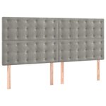 vidaXL Têtes de lit 4 Pièces Gris clair 80x5x78/88 cm Velours