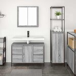 vidaXL Ensemble de mobilier de salle de bain 2 Pièces Gris sonoma et Noir