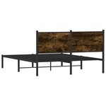 vidaXL Cadre de lit en métal sans matelas chêne fumé 150x200 cm