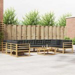 vidaXL Ensemble de canapés d'extérieur 10 Pièces Blanc et anthracite