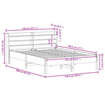 vidaXL Cadre de lit sans matelas cire marron 135x190cm bois pin massif