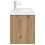 vidaXL Meuble lavabo avec bassin et robinet intégrés chêne artisanal