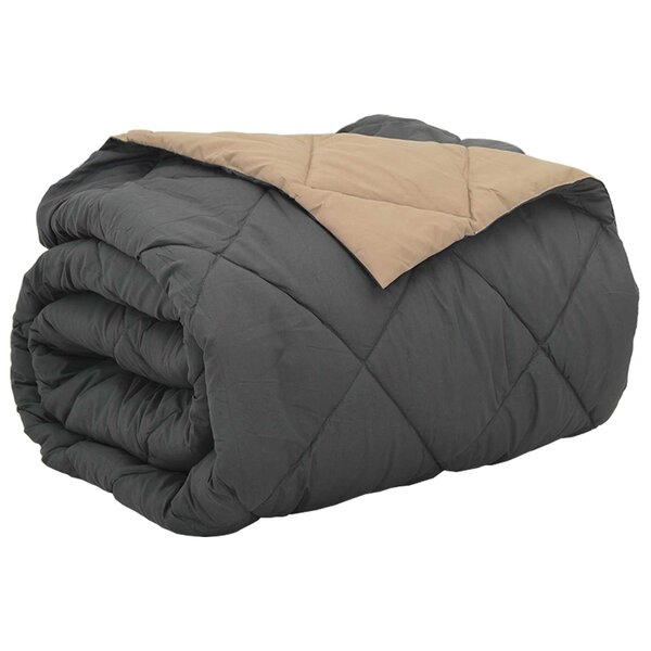 vidaXL Duvet complet toute l'année Anthracite et Taupe 220 x 200 cm