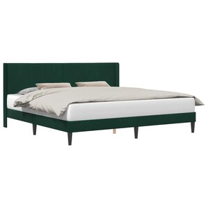 vidaXL Cadre de lit avec tête de lit Vert foncé 200 x 200 cm Velours