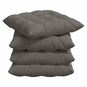 vidaXL Coussins de siège 4 pc Tissu en velours côtelé Gris clair