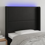 vidaXL Tête de lit à LED Noir 103x16x118/128 cm Similicuir