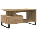 vidaXL Table basse chêne artisanal 90x49x45 cm bois d'ingénierie