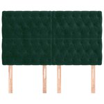 vidaXL Tête de lit Vert foncé 160x7x118/128 cm Velours