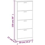 vidaXL Armoire à chaussures Chêne fumé 59x17x150 cm Bois d'ingénierie